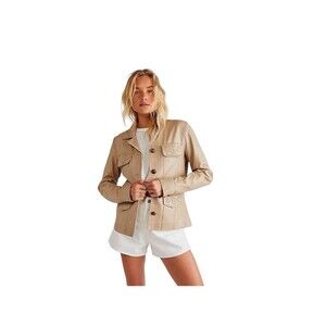 FREE PEOPLE WE THE FREE CRESCENT MOON LEATHER JACKET XS PIT 34 LENGTH 23 NWT